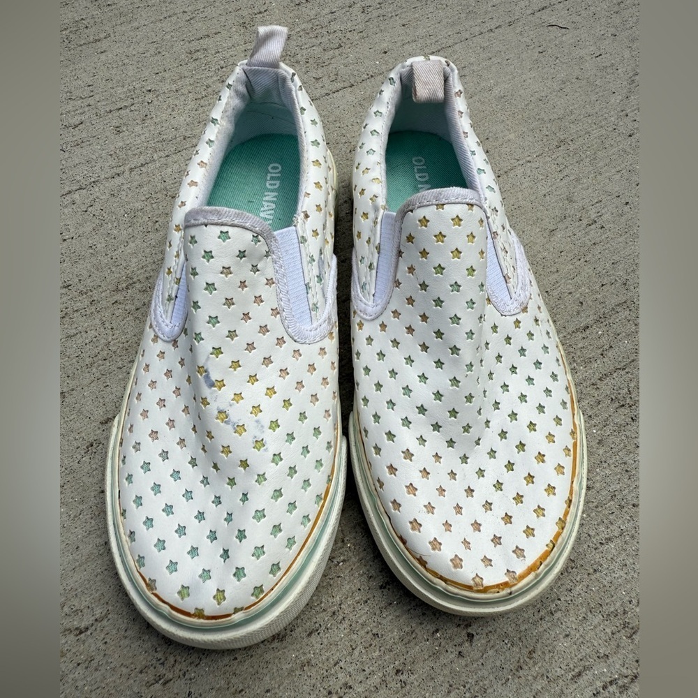 Old Navy White Sneakers Slip-On Canvas